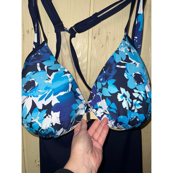 Swimsuits for All Tankini Top Women 46D Built In Bra Underwire Swim Dress Floral - Picture 2 of 9